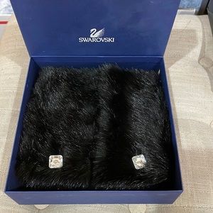 Swarovski Faux Fur Cuffs with Crystals